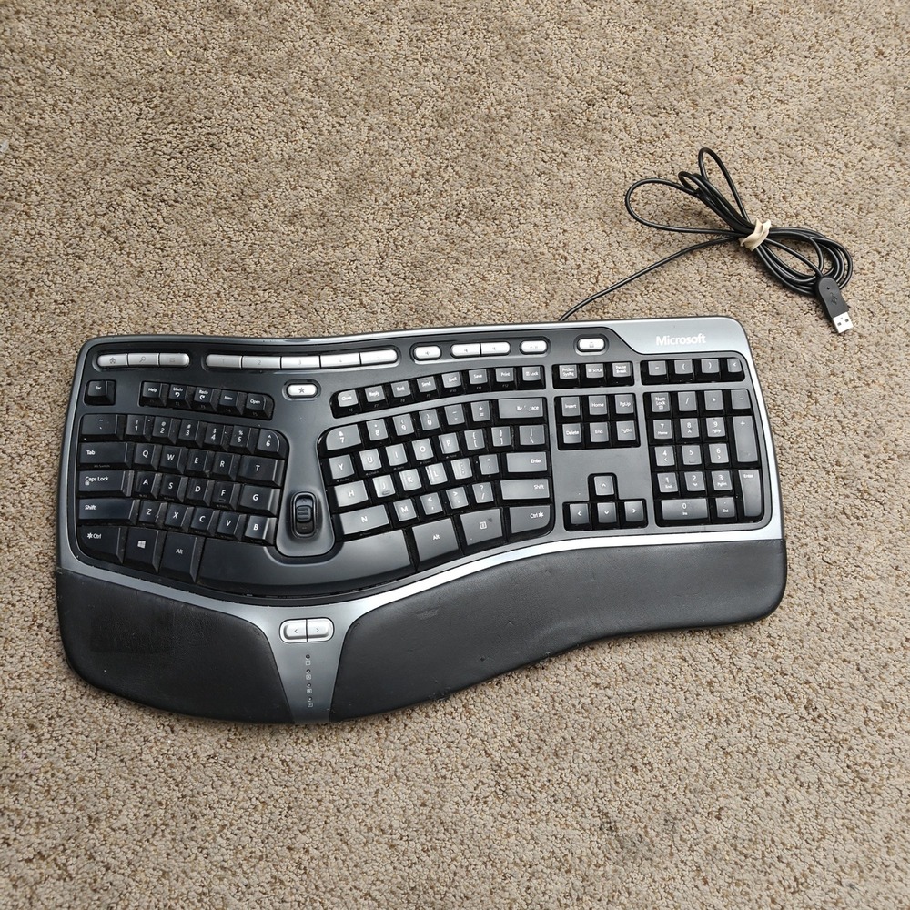 MICROSOFT Unisex Ergonomic Keyboard 4000 OS Black Plastic Tech Aesthetic